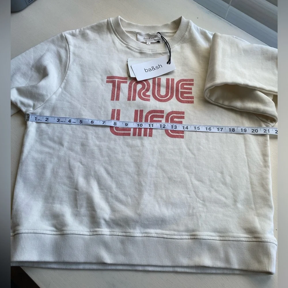 NWT/ba&sh Cream & Red True Life Sweatshirt Size M - Picture 8 of 10